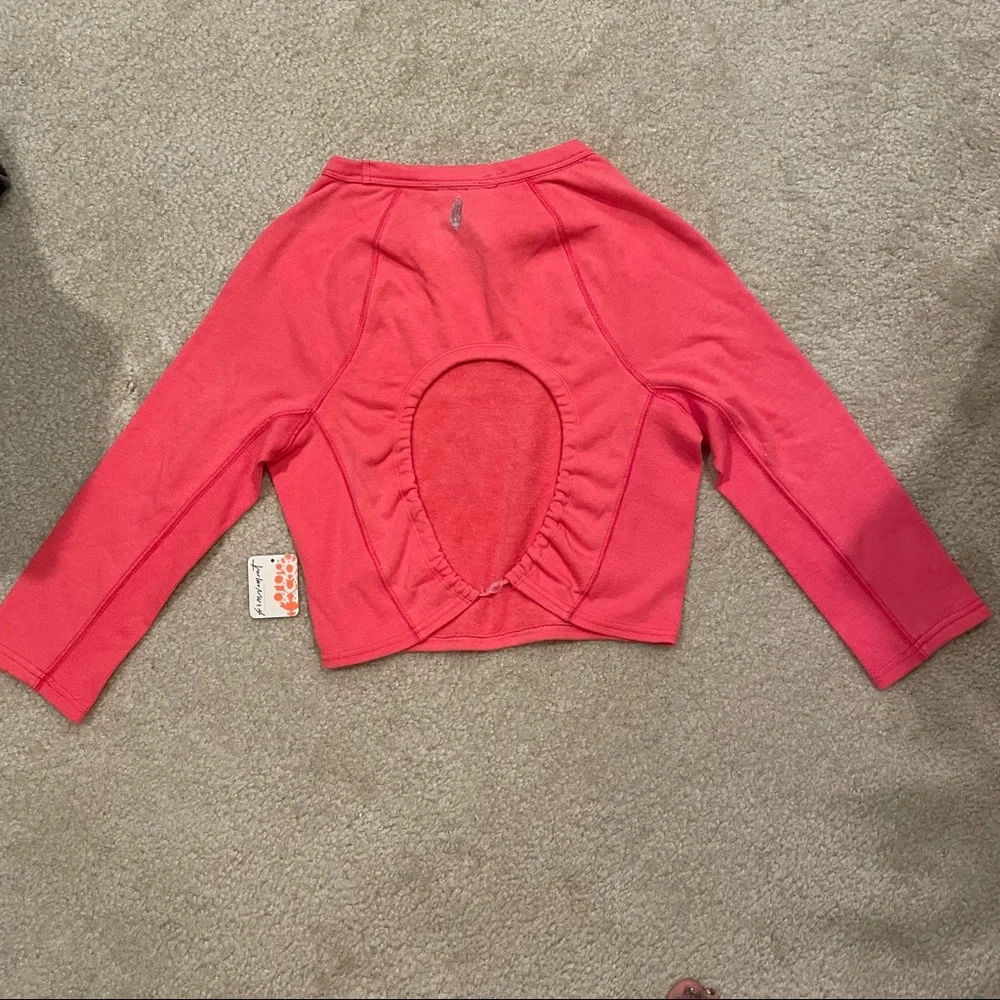 FREE PEOPLE FP MOVEMENT Circle Back Crop Top size S NWT color Coral lipstick - Picture 4 of 9